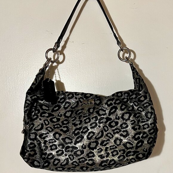 COACH Leopard Ocelot Metallic Hobo Handbag - Picture 1 of 5